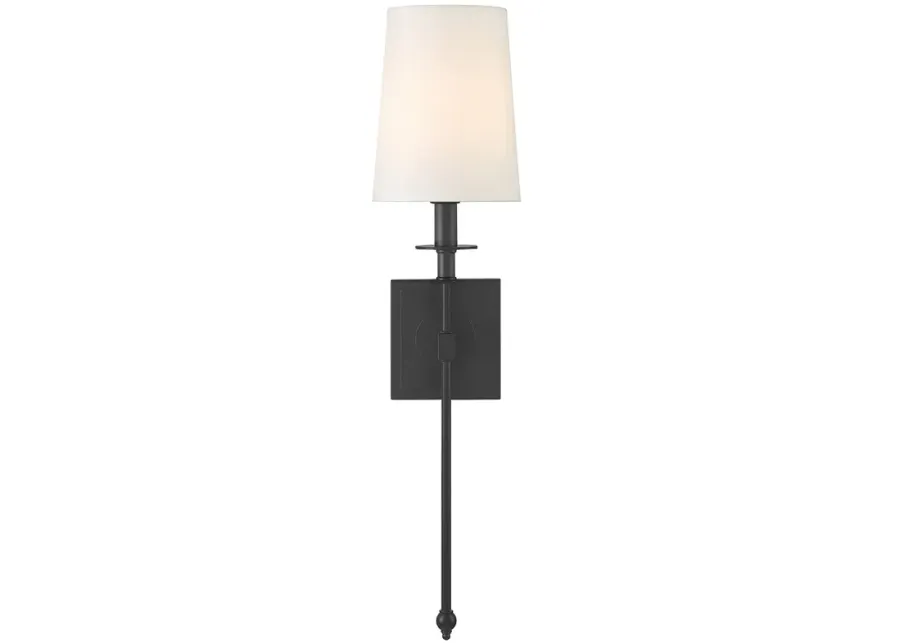 Minka Lavery Calera 1-Light 5.5-in Black Wall Sconce-black