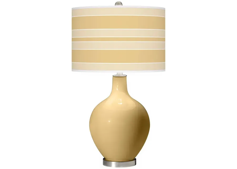 Color Plus Ovo 28 1/2" Bold Stripe Shade Humble Gold Table Lamp-gold