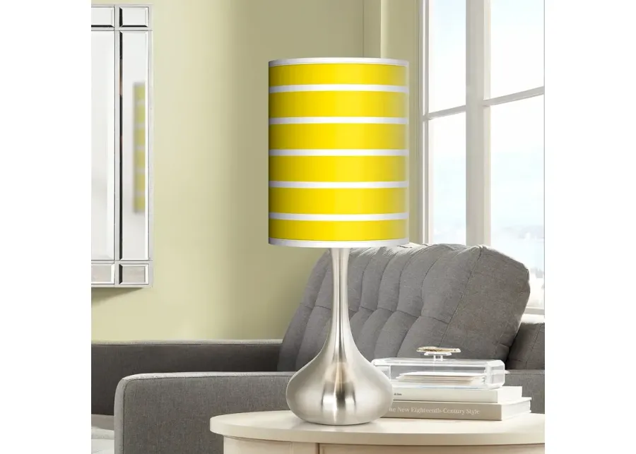 Giclee Glow Droplet 23 1/2" Vivid Yellow Stripes Modern Table Lamp-yellow