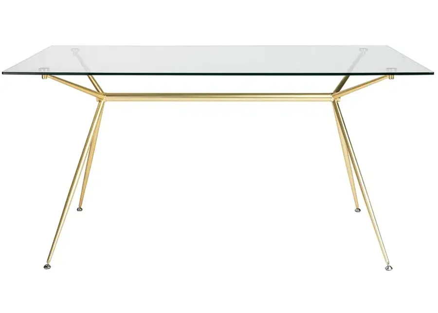 Atos 60" Wide Brushed Gold Rectangular Desk-gold
