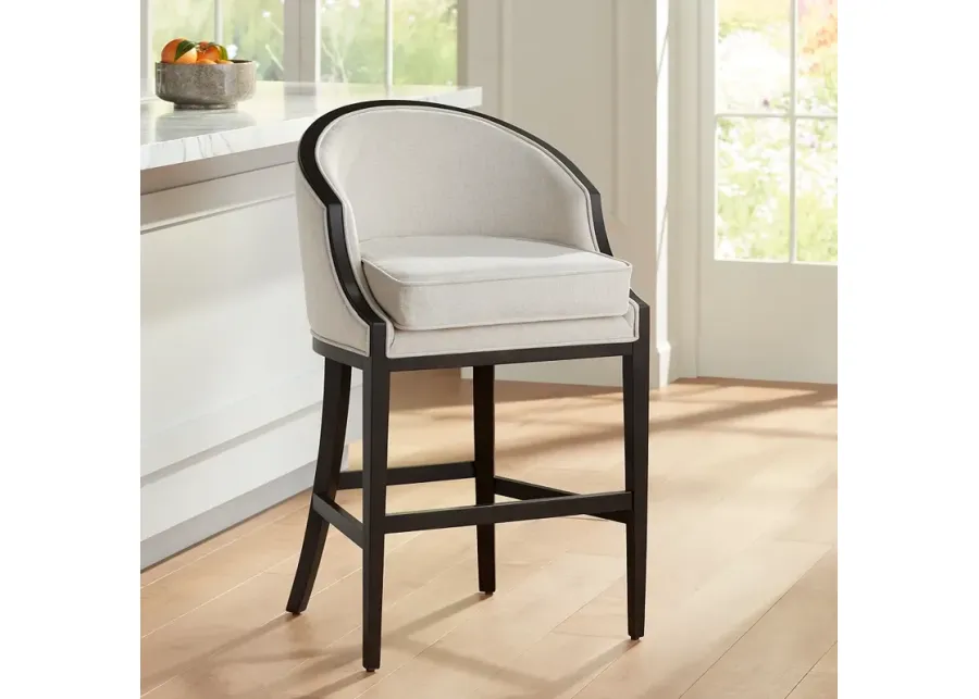 55 Downing Street Jasper 31" High Oatmeal Fabric Bar Chair Stool-black