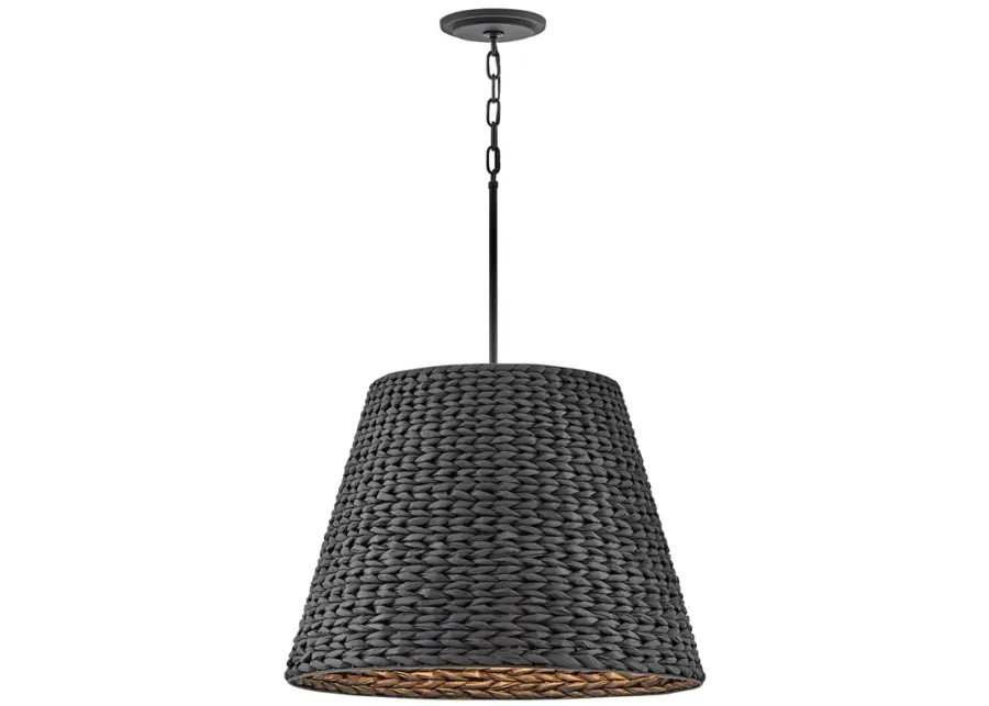 Hinkley Seabrook 24" Wide Black Seagrass Shade Pendant Chandelier-black