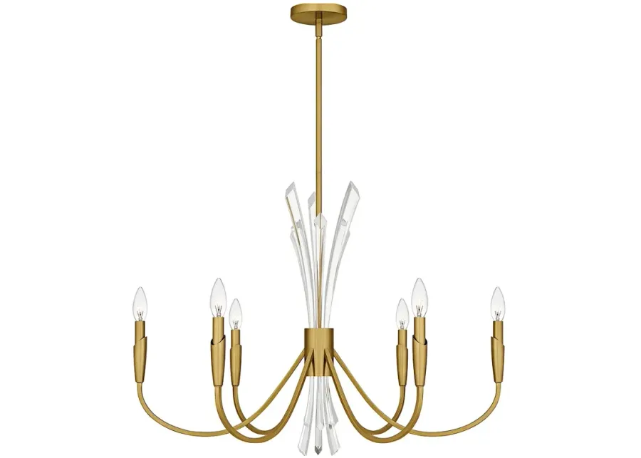 Quoizel Cecily 32" Wide Brushed Gold 6-Light Chandelier-gold