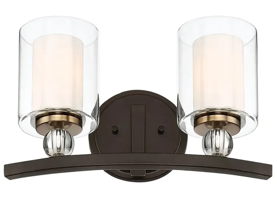Studio 5 9" High Painted Bronze 2-Light Wall Sconce-brown