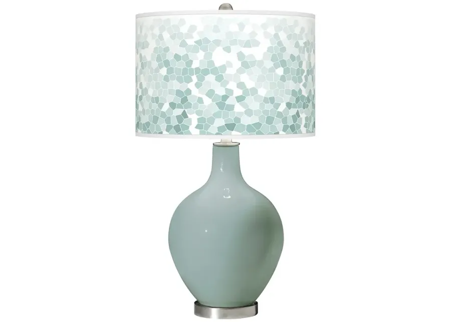 Color Plus Ovo 28 1/2" Mosaic Shade Aqua-Sphere Blue Table Lamp-silver