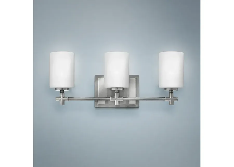 Hinkley Laurel 19 1/2" Opal Glass 3-Light Brushed Nickel Bath Light-silver
