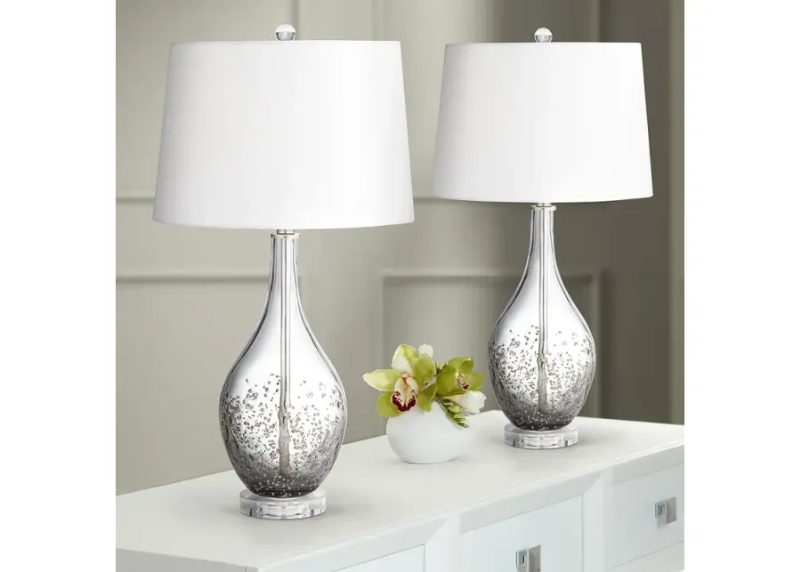 Pacific Coast Lighting Sparrow Smoke Gray Glass Table Lamp Set of 2-gray