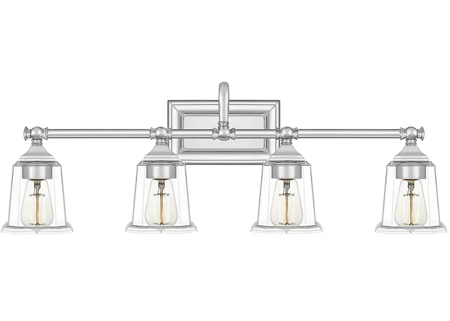 Quoizel Nicholas 30 1/2"W Polished Chrome 4-Light Bath Light-silver