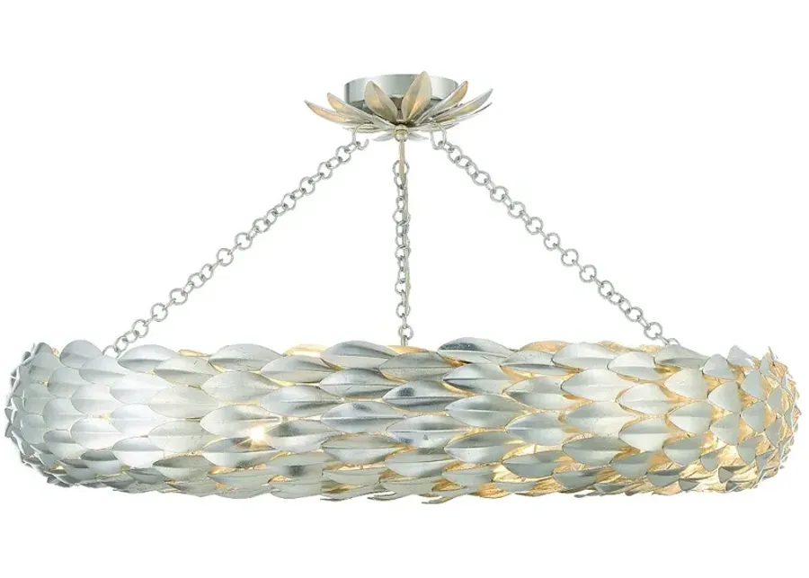 Broche 8 Light Antique Silver Ceiling Mount-silver