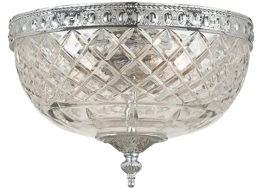 Crystorama Bowl Lead Crystal 10"W Chrome Ceiling Light-gold