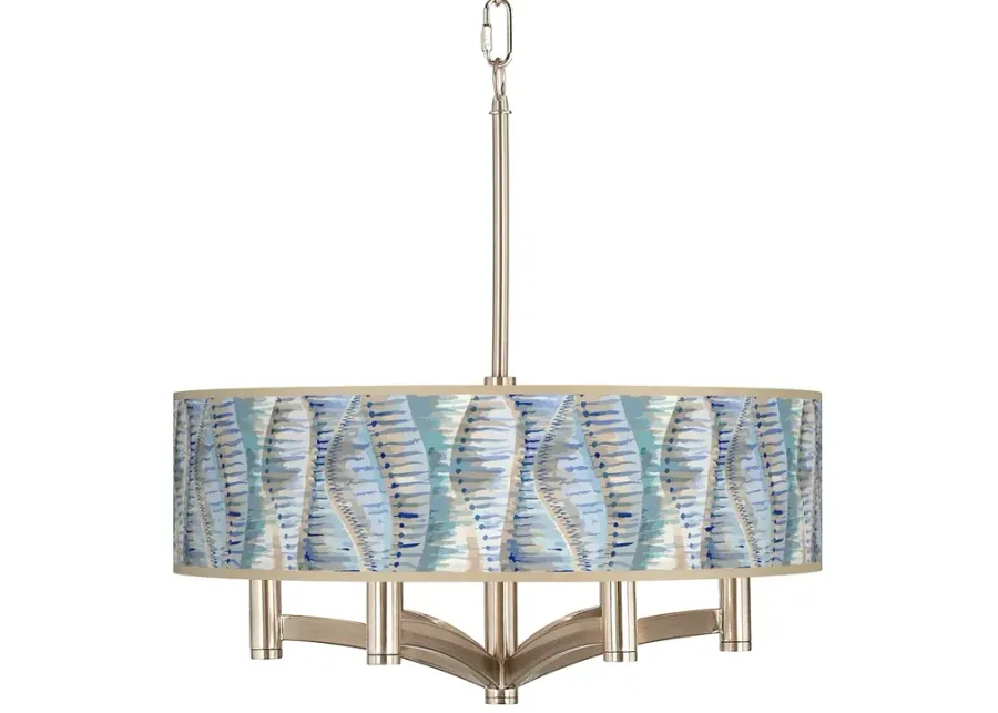 Giclee Glow Ava 20" Wide Siren Shade 6-Light Nickel Pendant Chandelier-silver