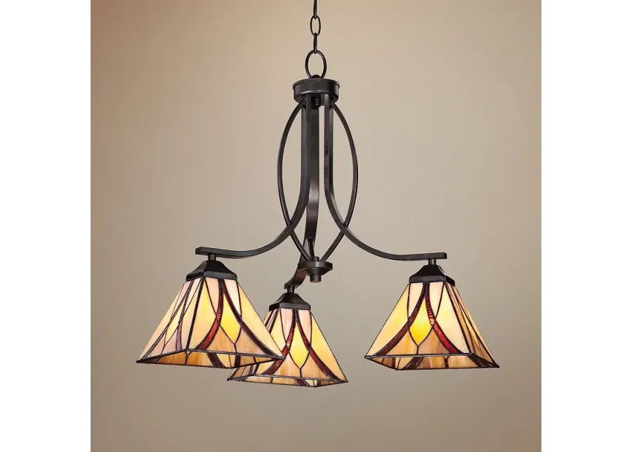 Quoizel Asheville 23" Wide Valiant Bronze 3-Light Chandelier-brown