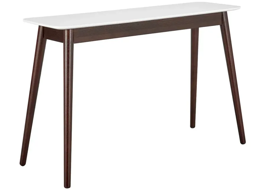 Manon 47 1/4" Wide White Dark Walnut Wood Console Table-brown