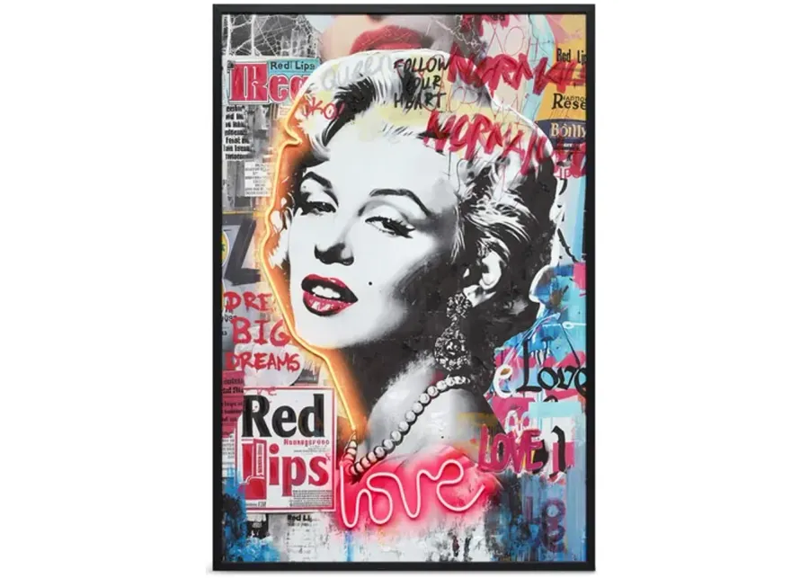 Red Lips LED Art