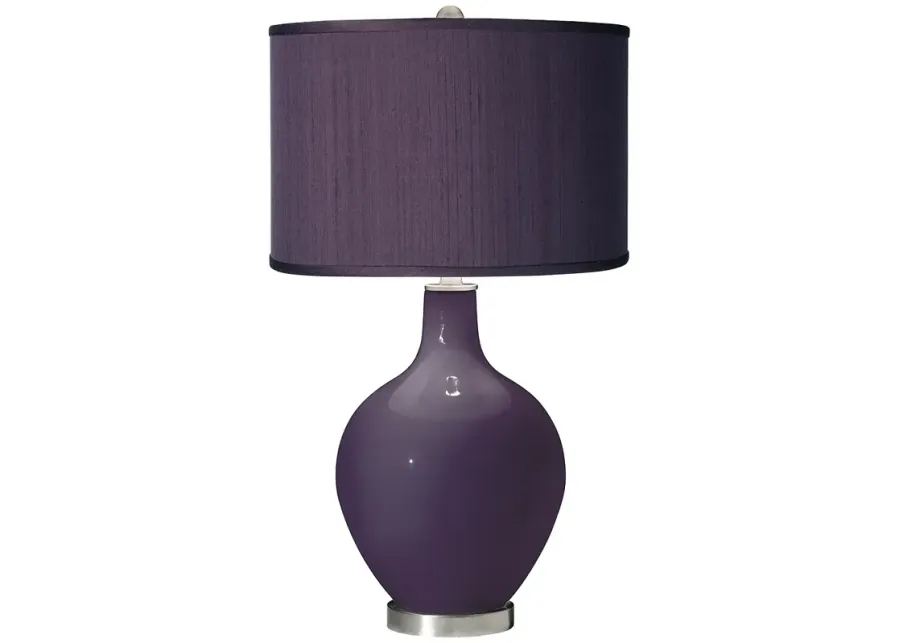 Color Plus Ovo 28 1/2" Faux Silk Shade Quixotic Plum Purple Table Lamp-purple