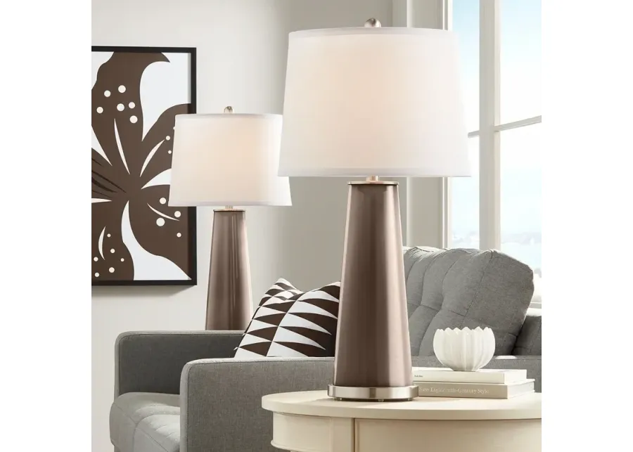 Color Plus Leo 29 1/2" Modern Glass Carafe Brown Table Lamps Set of 2-silver 1 87212-color-plus-leo-29-1-2-modern-glass-carafe-brown-table-lamps-set-of-2-silver-1.webp