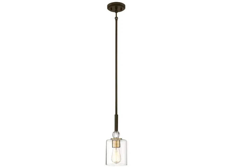 Minka-Lavery Studio-5 Bronze and Brass 5" Wide Glass Mini-Pendant-brown
