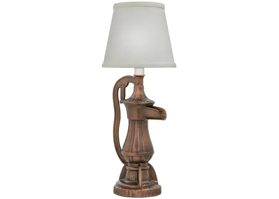 Stiffel Garn 16" High Antique Old Bronze Pump Handle Accent Table Lamp-brown