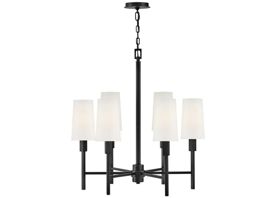 Hinkley Fenwick 28" Wide 6-Light Black Finish Shade Chandelier-black 1 87349-hinkley-fenwick-28-wide-6-light-black-finish-shade-chandelier-black-1.webp