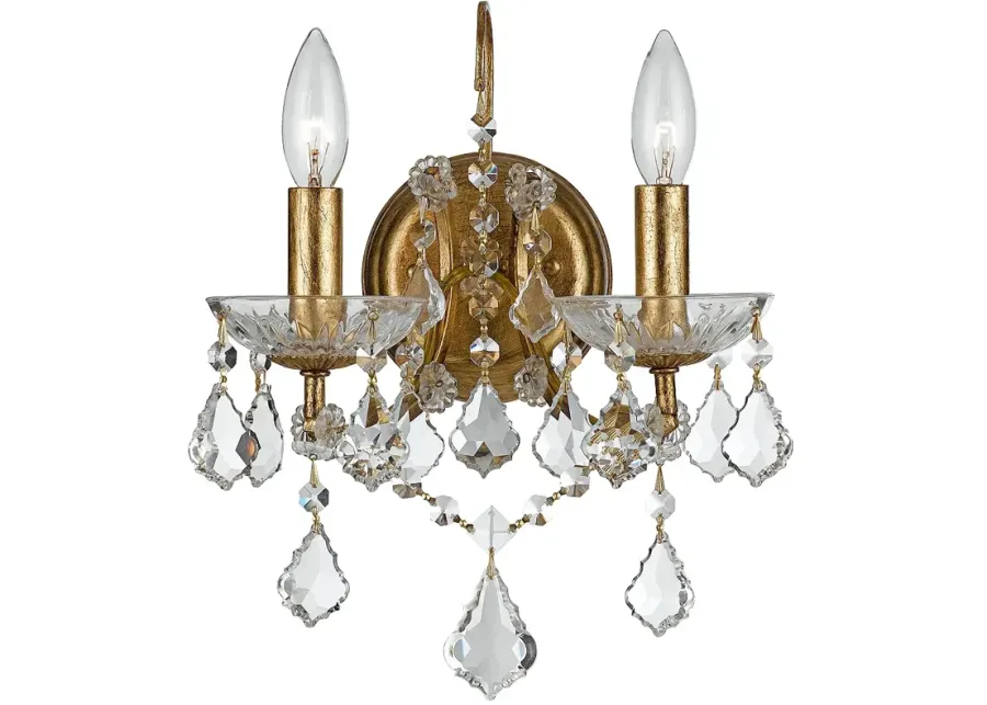 Crystorama Filmore Gold 12 1/2" High Crystal Wall Sconce