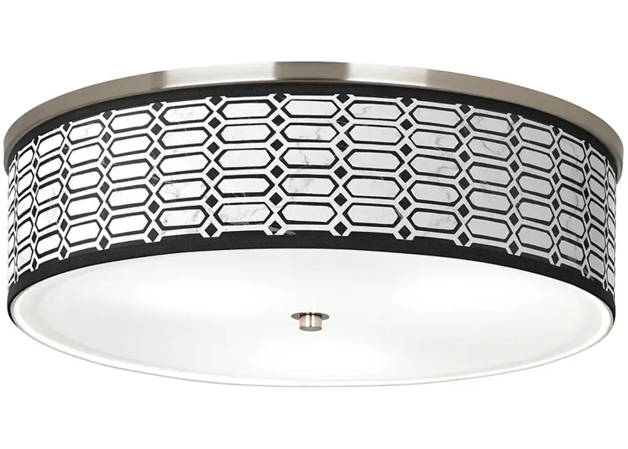 Rhombi Giclee Nickel 20 1/4" Wide Ceiling Light-20.25