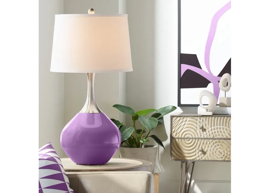 Color Plus Spencer 31" Modern Passionate Purple Table Lamp-purple
