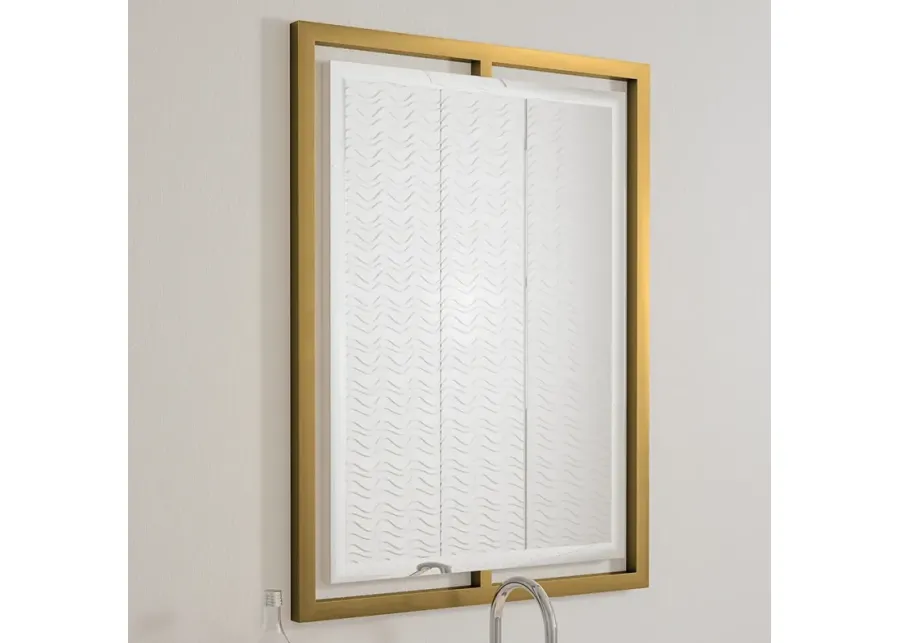 Marcos Weathered Brass 24" x 32" Rectangular Wall Mirror-gold