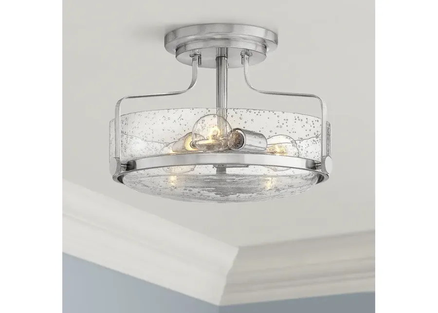 Hinkley Harper 14 1/2"W Brushed Nickel 3-Light Ceiling Light-silver