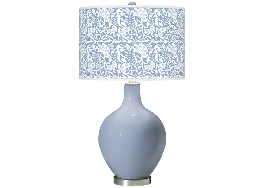 Color Plus Ovo 28 1/2" Gardenia Shade Sky Blue Table Lamp-silver