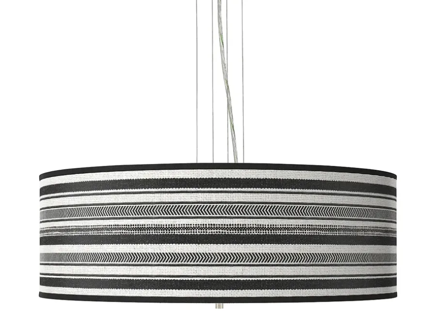 Stripes Noir Giclee 24" Wide 4-Light Pendant Chandelier-24