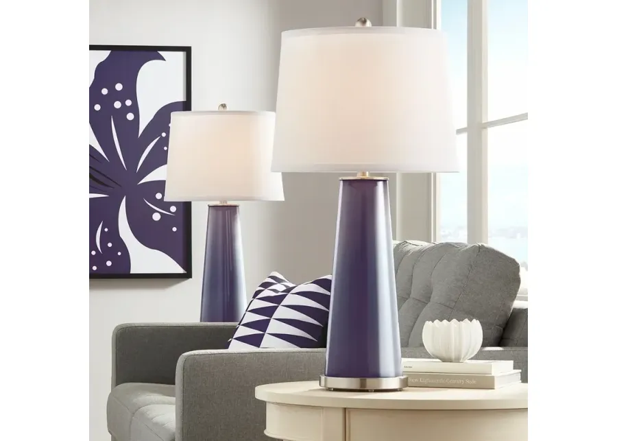 Color Plus Leo 29 1/2" Quixotic Plum Purple Table Lamps Set of 2-purple