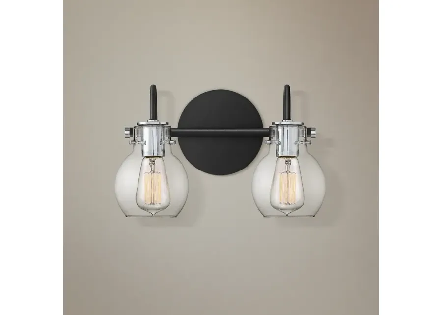 Quoizel Andrews 8 3/4" High Earth Black 2-Light Wall Sconce-black