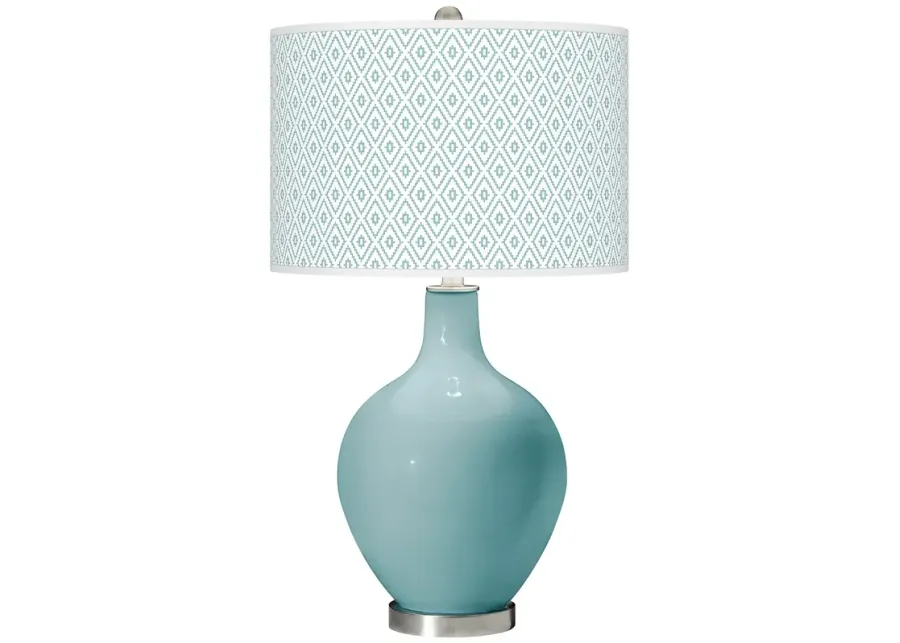 Color Plus Ovo 28 1/2" High Diamonds Shade Raindrop Blue Table Lamp