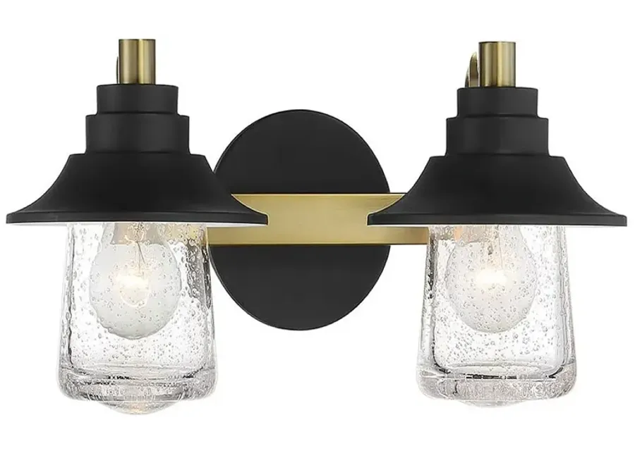 Minka Westfield Manor 15 1/2" Wide 2-Light Industrial Bath Light-black