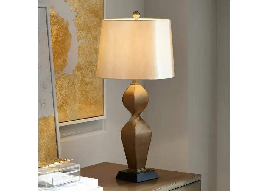 Possini Euro Helen 30" Modern Gold Twist Sculpture Table Lamp-gold