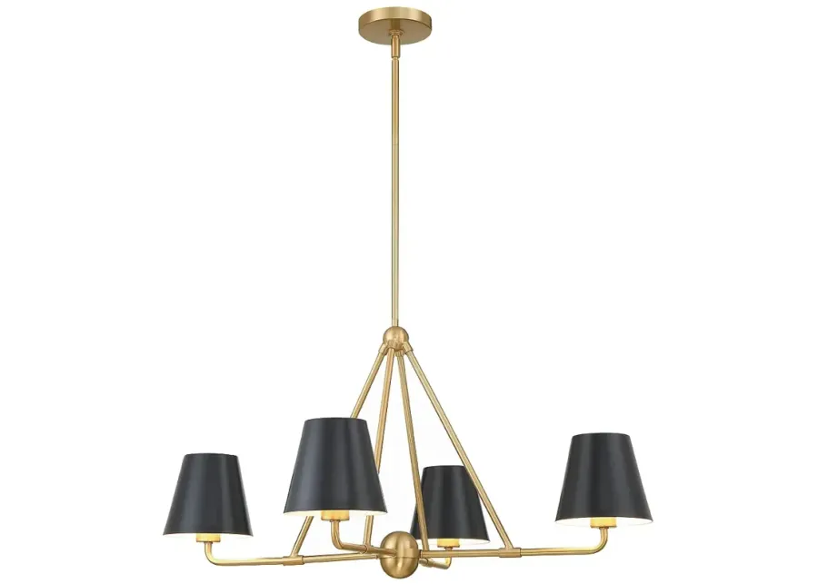 Crystorama Xavier 31 3/4"W Vibrant Gold 4-Light Chandelier-gold