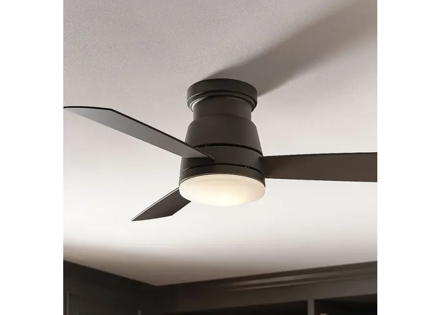 44" Hinkley Trey LED Wet Rated Metallic Matte Bronze Smart Ceiling Fan-brown