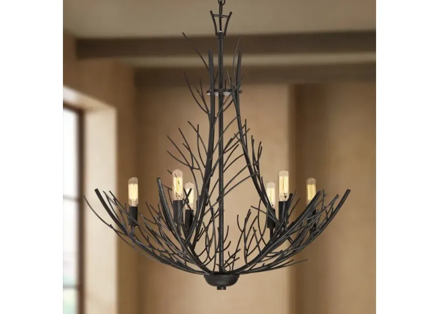Quoizel Thornhill 26" Marcado Black 6-Light Tree Branch Chandelier-black