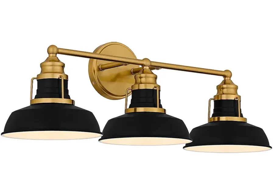 Quoizel Huxley 25 1/2" Wide Aged Brass 3-Light Bath Light-gold