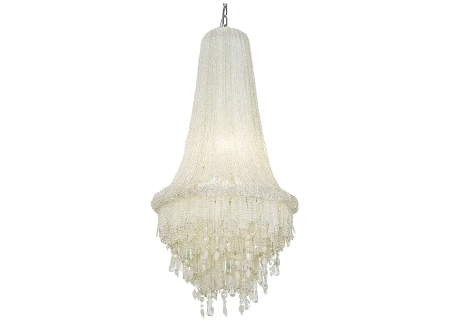 Metropolitan Crystal Reign 4-Light 19.5-in Polished Nickel Pendant-green