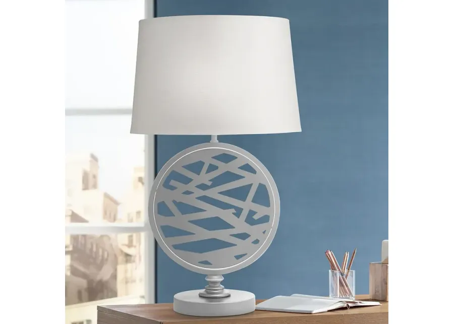 Stiffel Holt 29" High Silver Powder Coat Zinc Table Lamp-silver