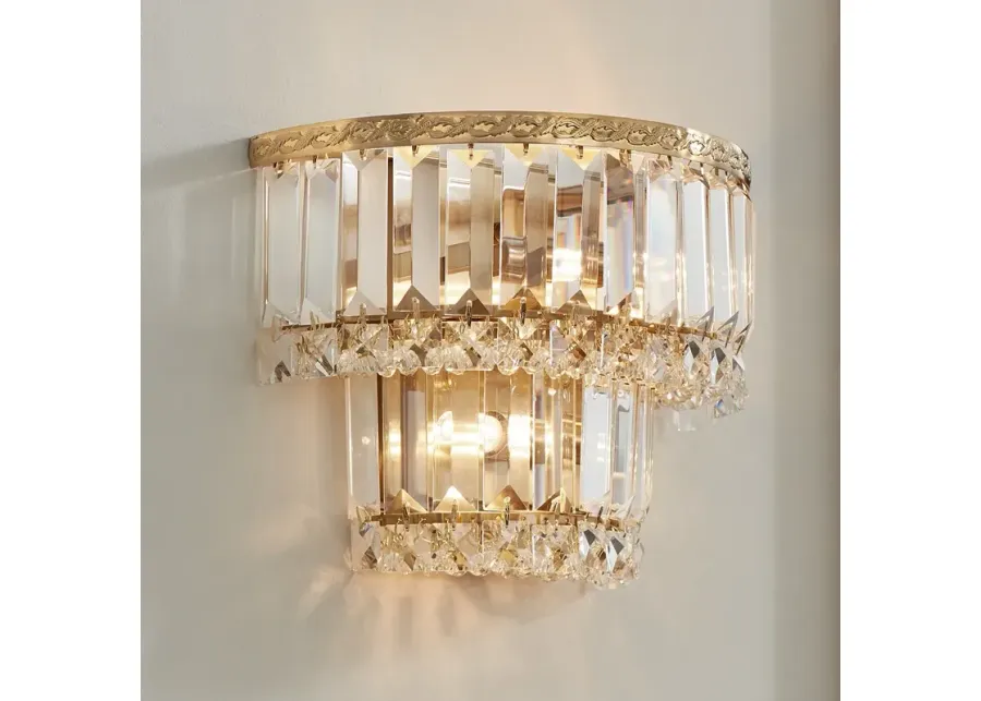 Magnificence Gold 10" Wide Crystal Wall Sconce-gold