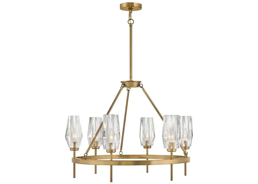 Hinkley Ana 30" Wide Heritage Brass and Crystal Round Ring Chandelier-gold