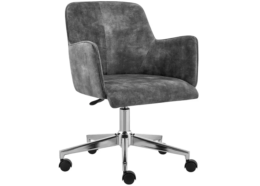 Sunny Pro Gray Velvet Adjustable Swivel Office Chair-gray