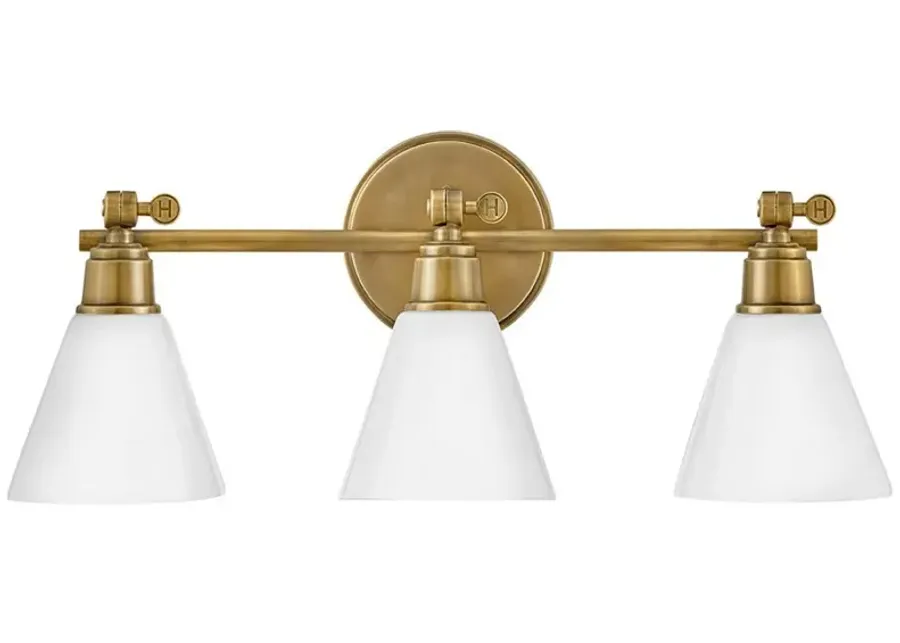 Hinkley Arti 24" Wide Heritage Brass 3-Light Bath Light-gold