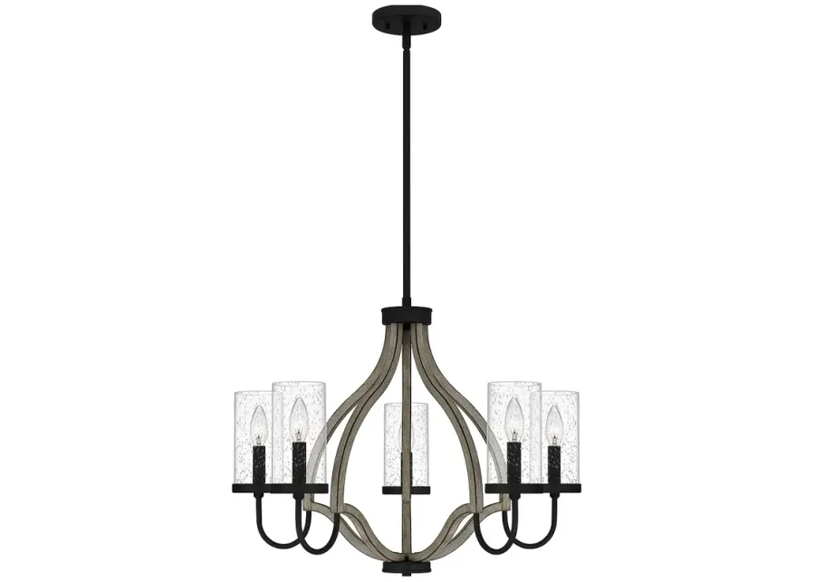 Cornelia 5-Light Matte Black Chandelier-black