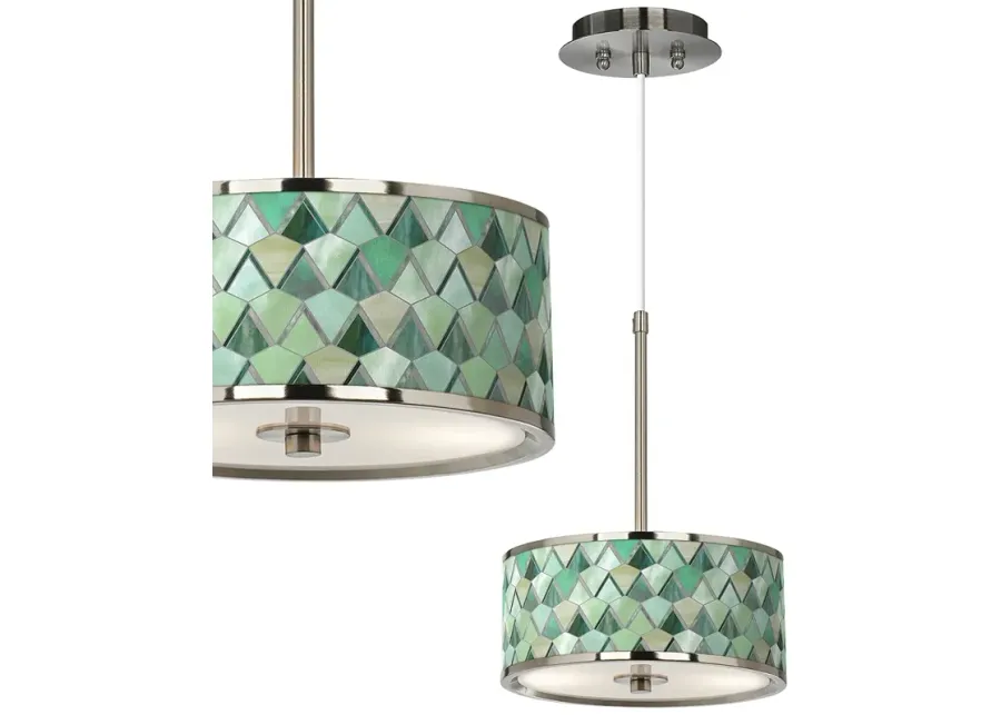 Misty Morning Giclee Glow 10 1/4" Wide Pendant Light-green