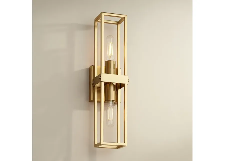 Possini Euro Fabrian 18 1/4" High Brass Modern Luxe Wall Sconce-gold