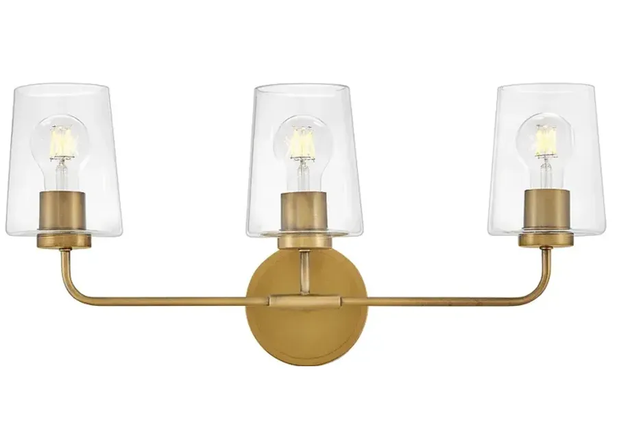Lark Kline Bath Medium Three Light Vanity Heritage Brass-gold