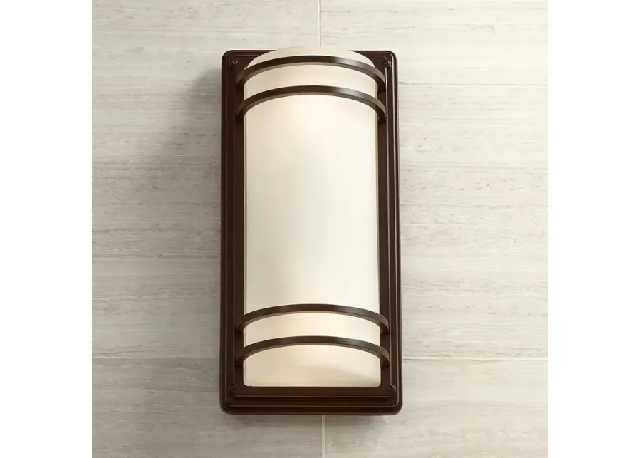 Habitat 16" High Bronze and Opal Glass Modern Wall Sconce-brown